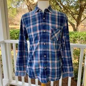 Cooper Jones blue Plaid Flannel Shirt. Large